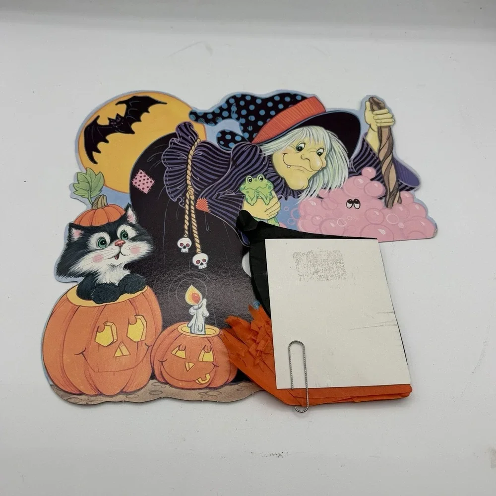 Vintage Witch Potion Cauldron Brew Witches Diecut Honeycomb Halloween Decor 1987